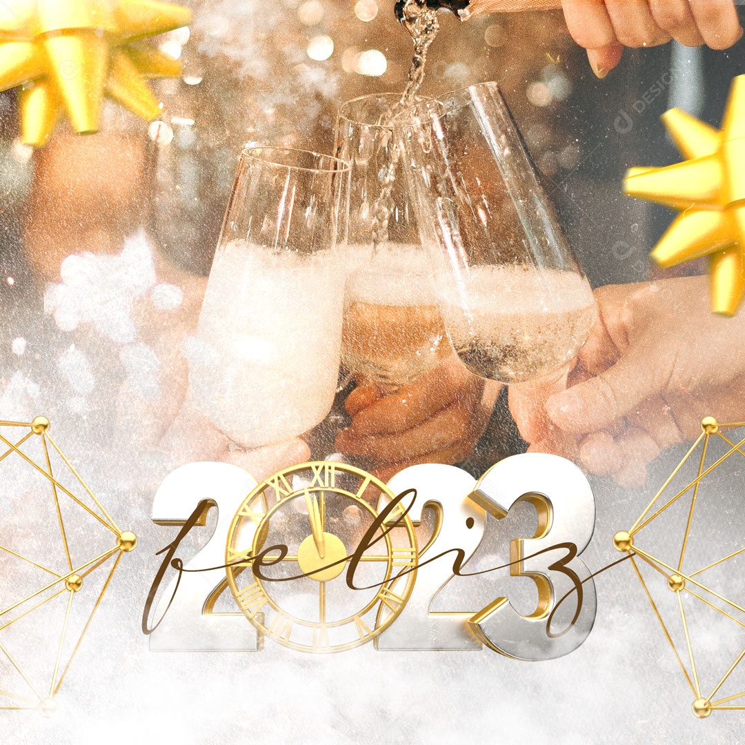 Feliz Ano Novo 2023 Social Media PSD Editável