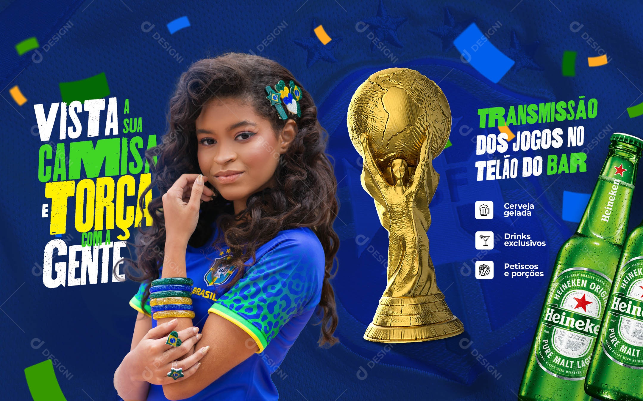 Carrossel Vista a Sua Camisa e Torça Com a Gente Copa do Mundo Social Media PSD Editável