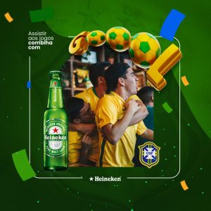 Jogos da Copa Combina com Cerveja Vamos Brasil Social Media PSD Editável