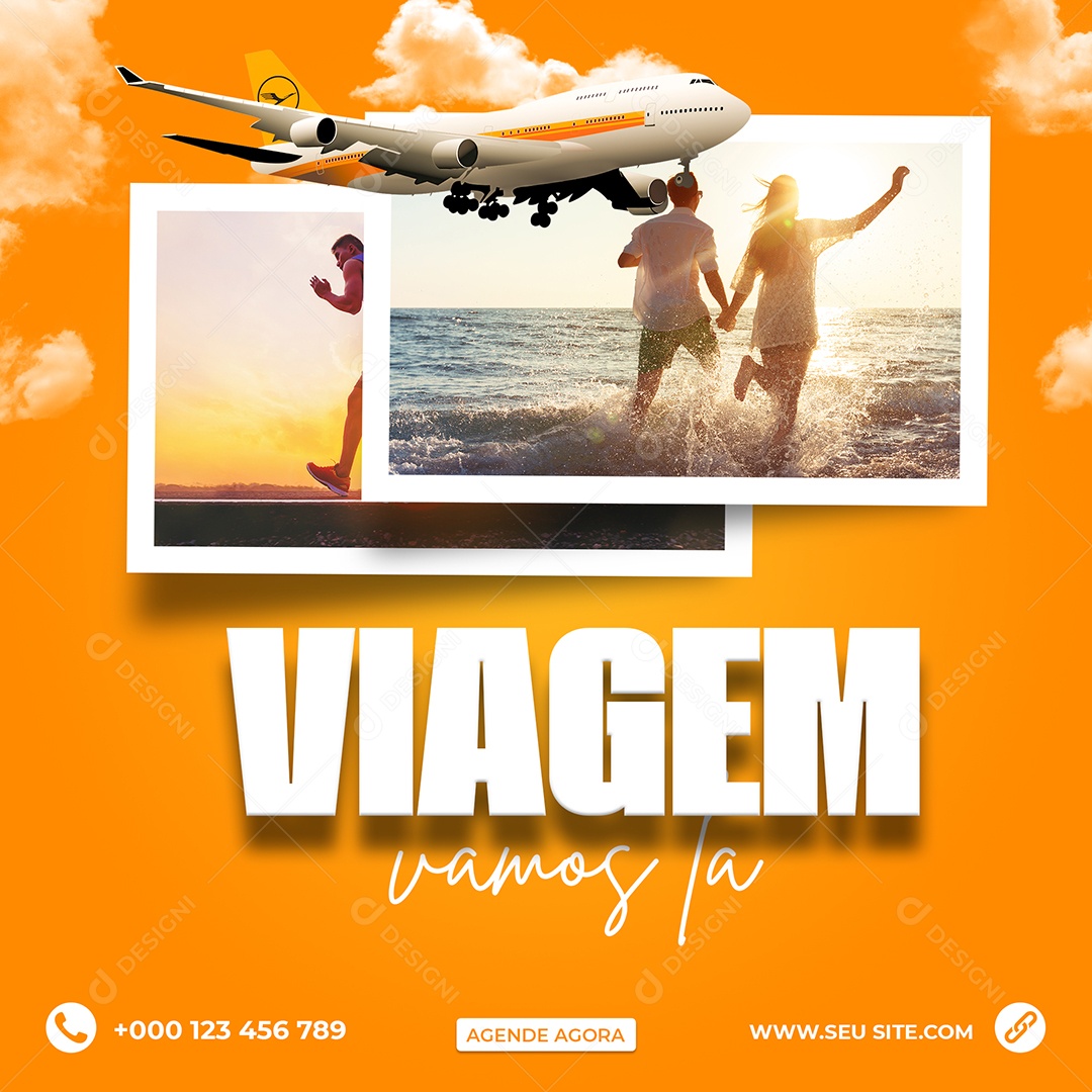 Viagem Vamos já Agência de Viagens Social Media PSD Editável