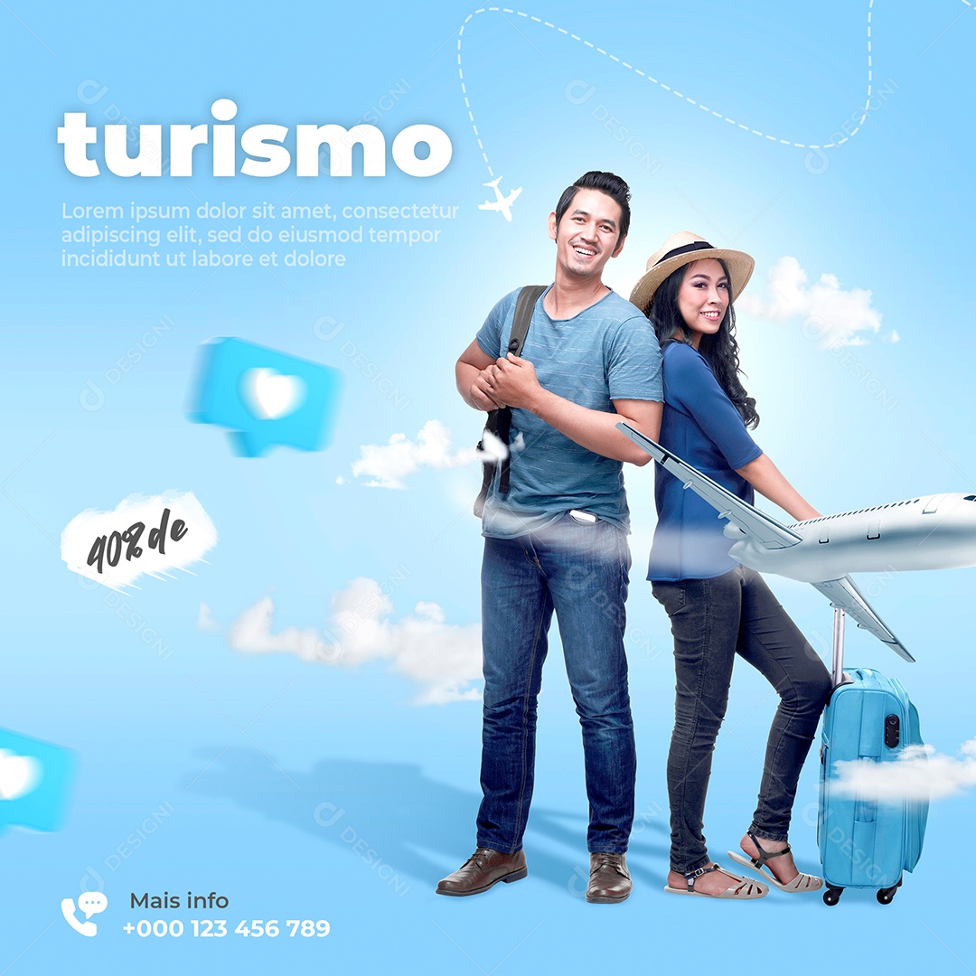 Turismo Agência de Viagens Social Media PSD Editável