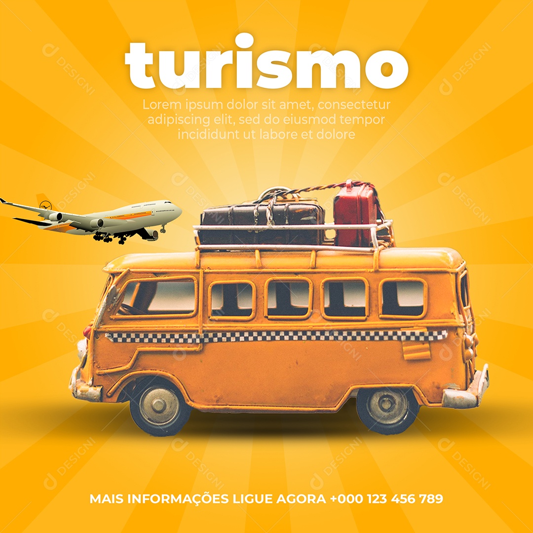 Turismo Agência de Viagens Social Media PSD Editável