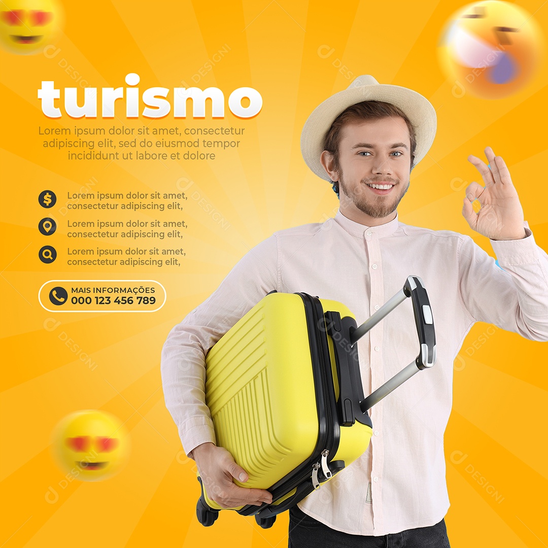 Turismo Agência de Viagens Social Media PSD Editável