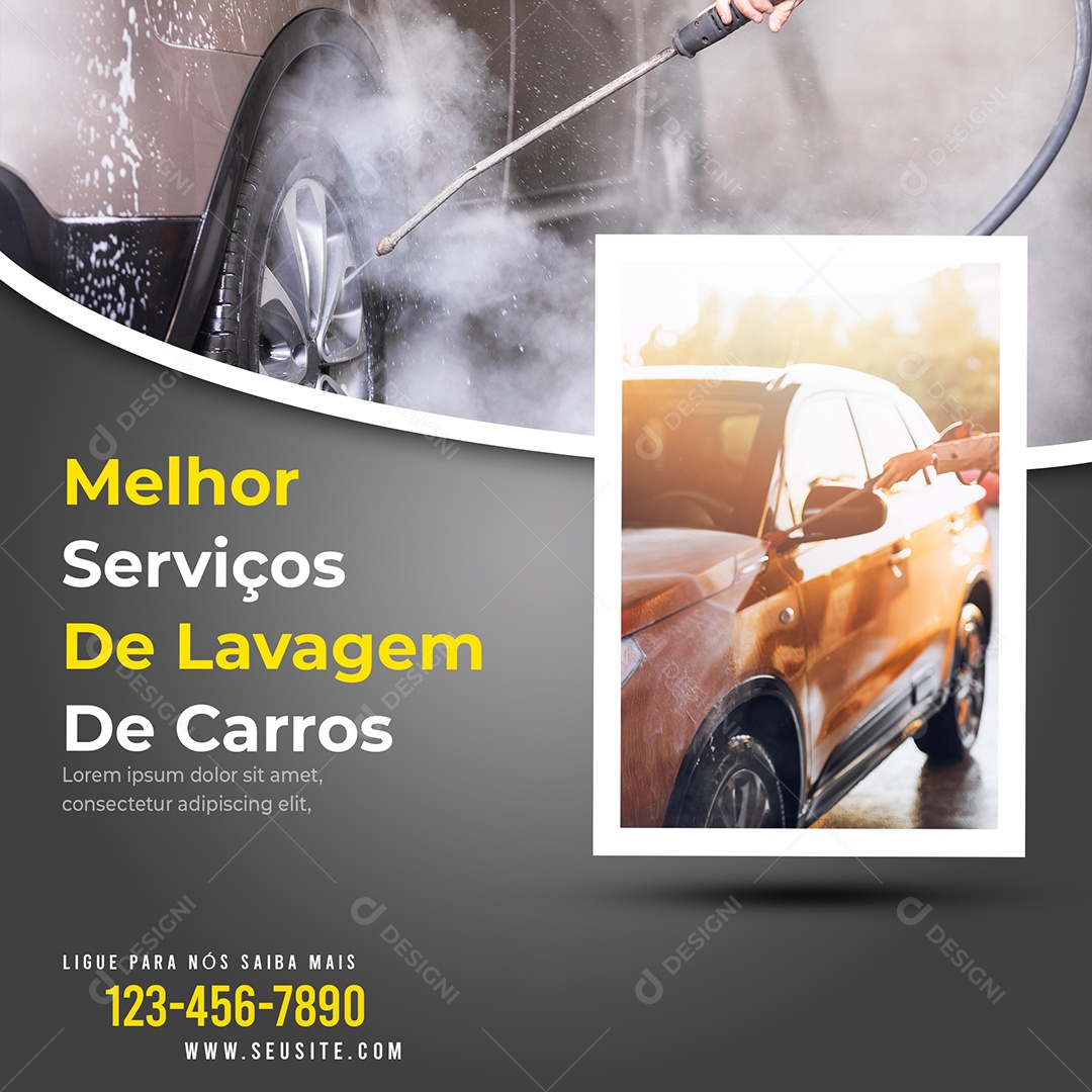 Melhor Serviços de Lavagem de Carros Lava Jato Social Media PSD Editável