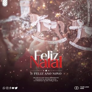 Feliz Natal e Feliz Ano Novo Social Media PSD Editável