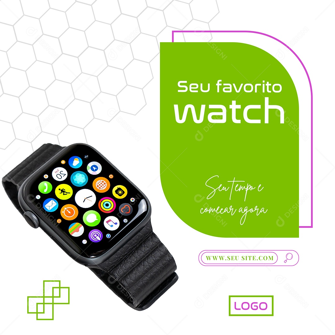 Seu Favorito Whatch Loja de Eletrônicos Social Media PSD Editável