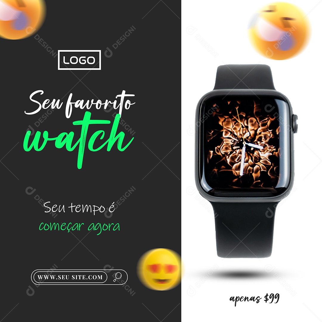 Seu Favorito Whatch Loja de Eletrônicos Social Media PSD Editável