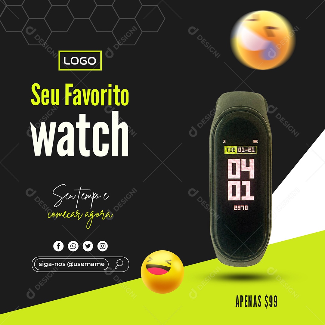 Seu Favorito Whatch Loja de Eletrônicos Social Media PSD Editável