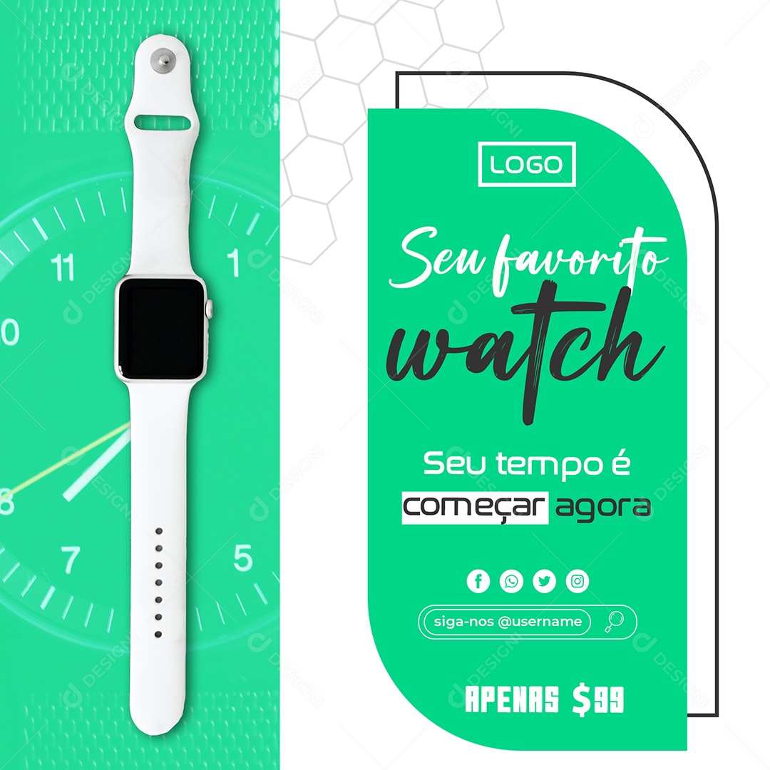 Seu Favorito Whatch Loja de Eletrônicos Social Media PSD Editável