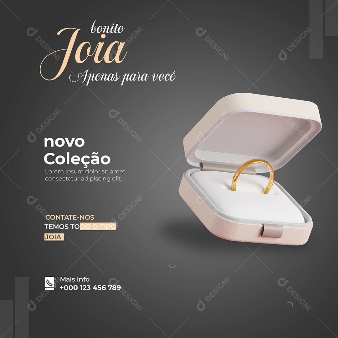 Joia Apenas para Você Contate-nos Temos Todo o Tipo Joalheria Social Media PSD Editável