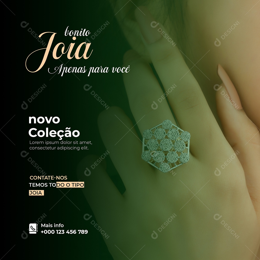 Joia Apenas Contate-nos Temos Todo o Tipo Joalheria Social Media PSD Editável
