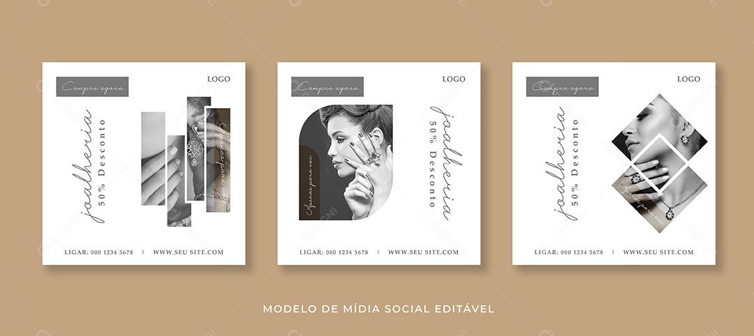 Joalheria 50% de Desconto Social Media PSD Editável