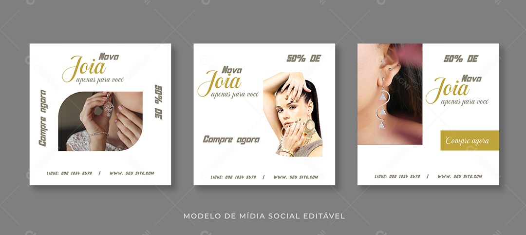 Joia Apenas para Você 50% de Desconto Joalheria Social Media PSD Editável