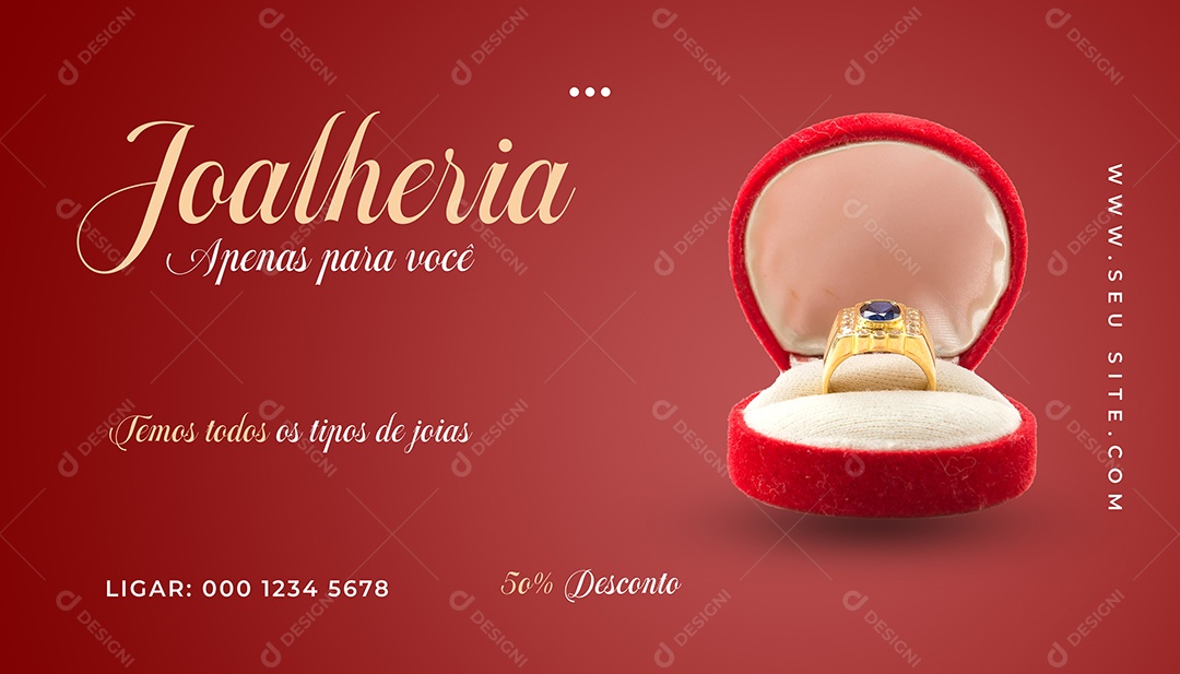 Banner Joalheria Apenas para Você Social Media PSD Editável