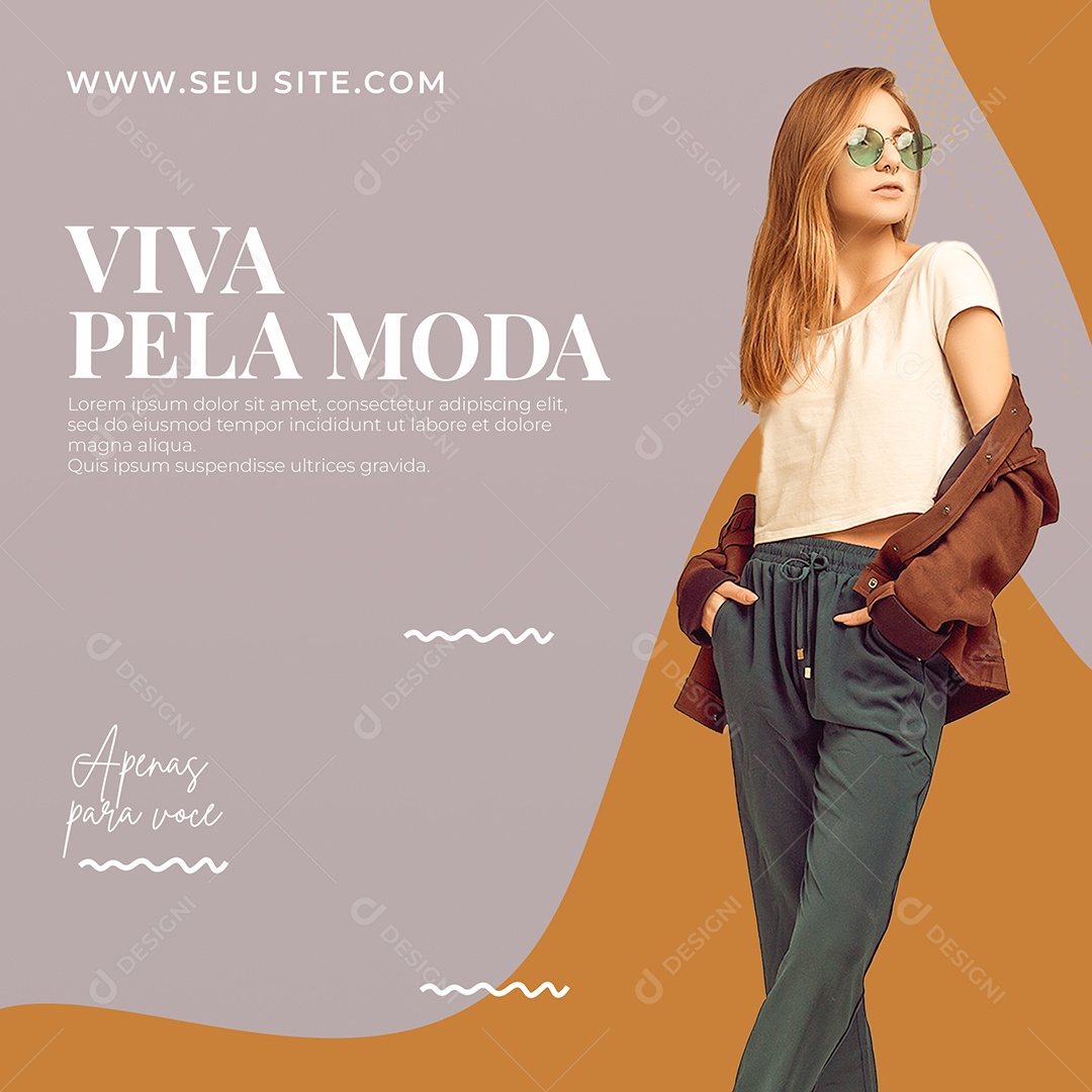 Viva Pela Moda Lojas de Roupas Social Media PSD Editável