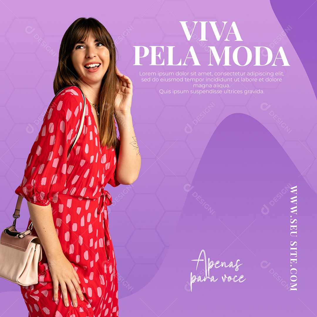 Viva Pela Moda Lojas de Roupas Social Media PSD Editável