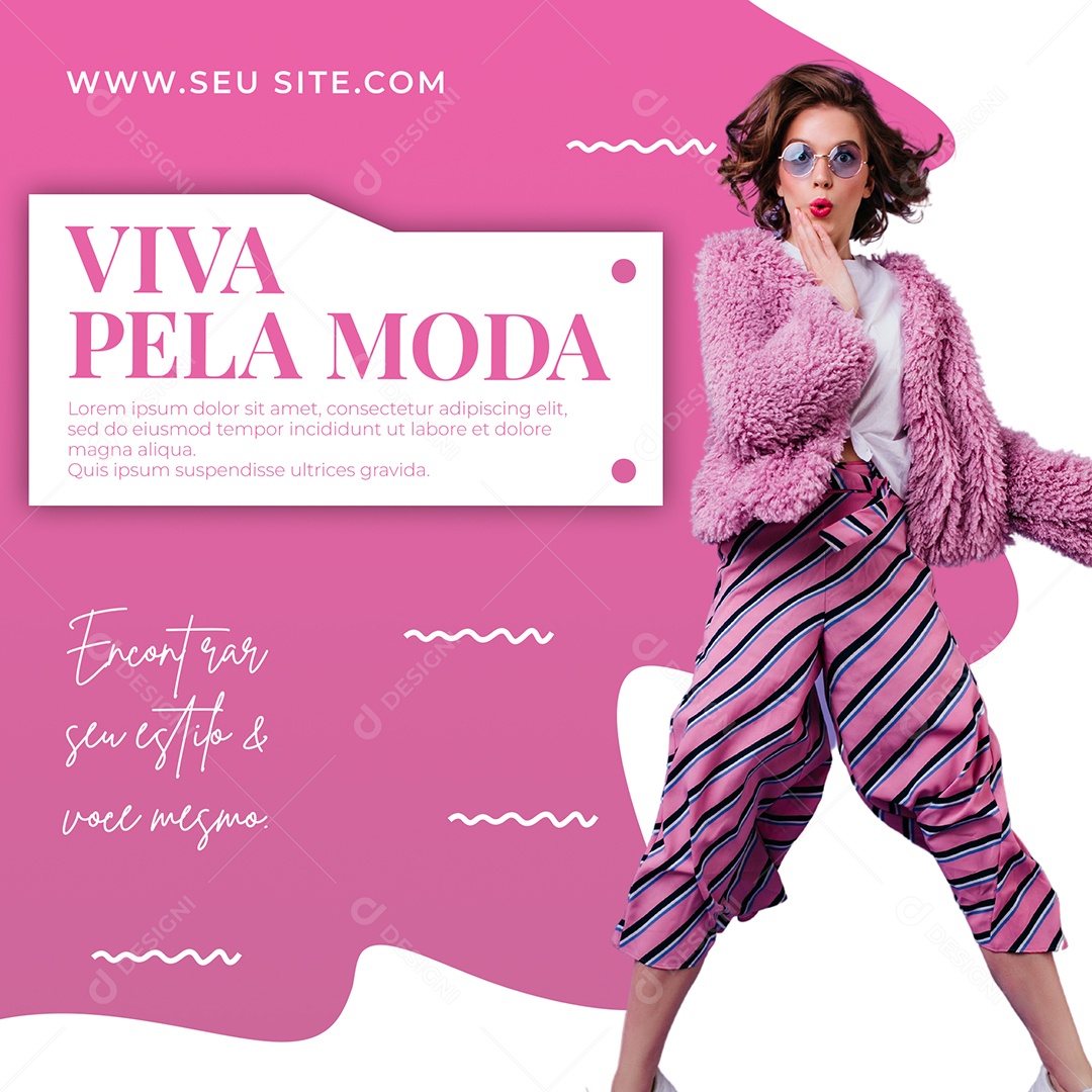 Viva Pela Moda Lojas de Roupas Social Media PSD Editável