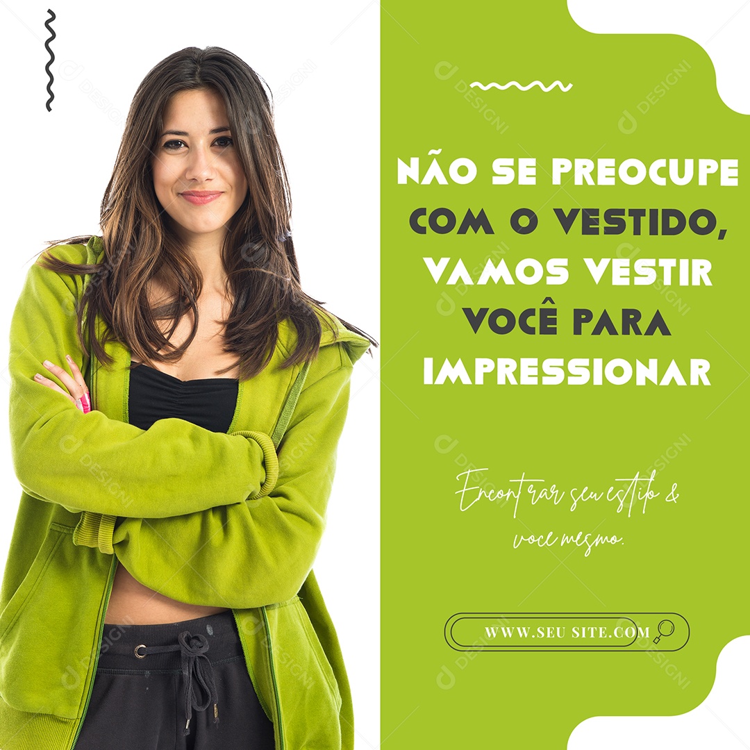 Não se Preocupe com o Vestido Lojas de Roupas Social Media PSD Editável