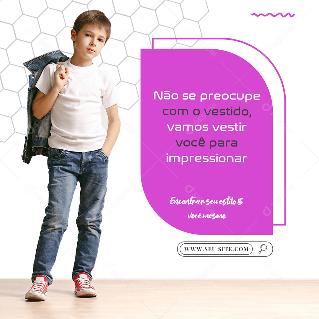 Vamos Vestir Você para Impressionar Lojas de Roupas Social Media PSD Editável