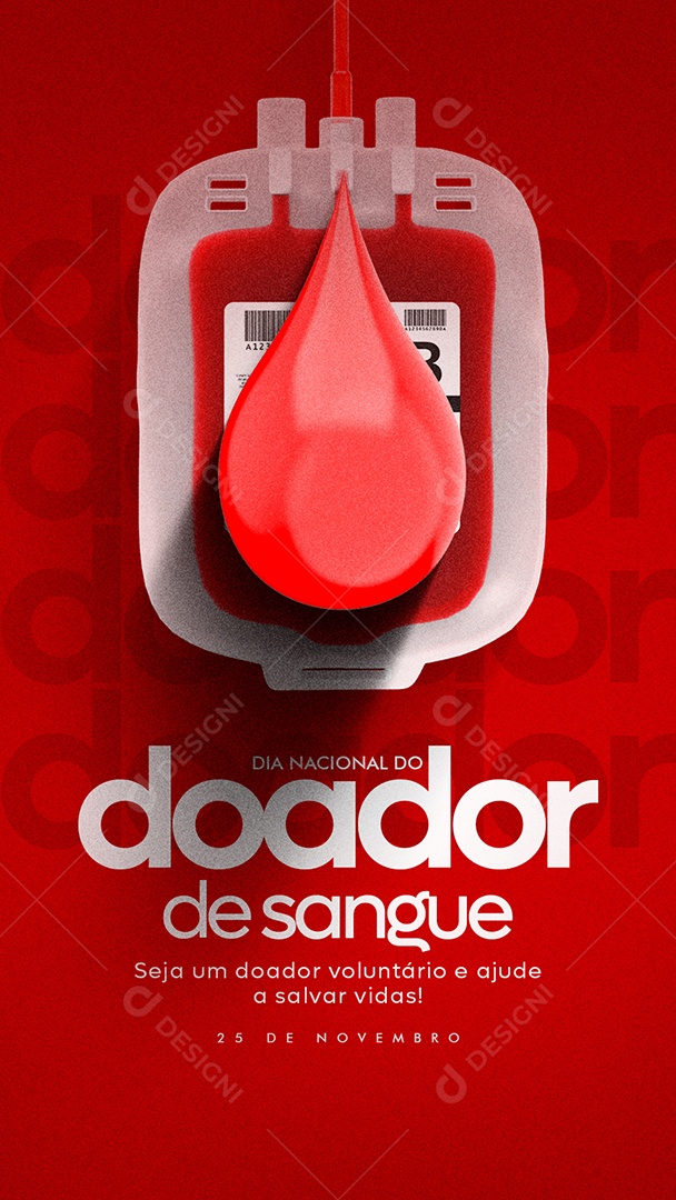 Story Dia Nacional do Doador de Sangue 25 de Novembro Social Media PSD Editável
