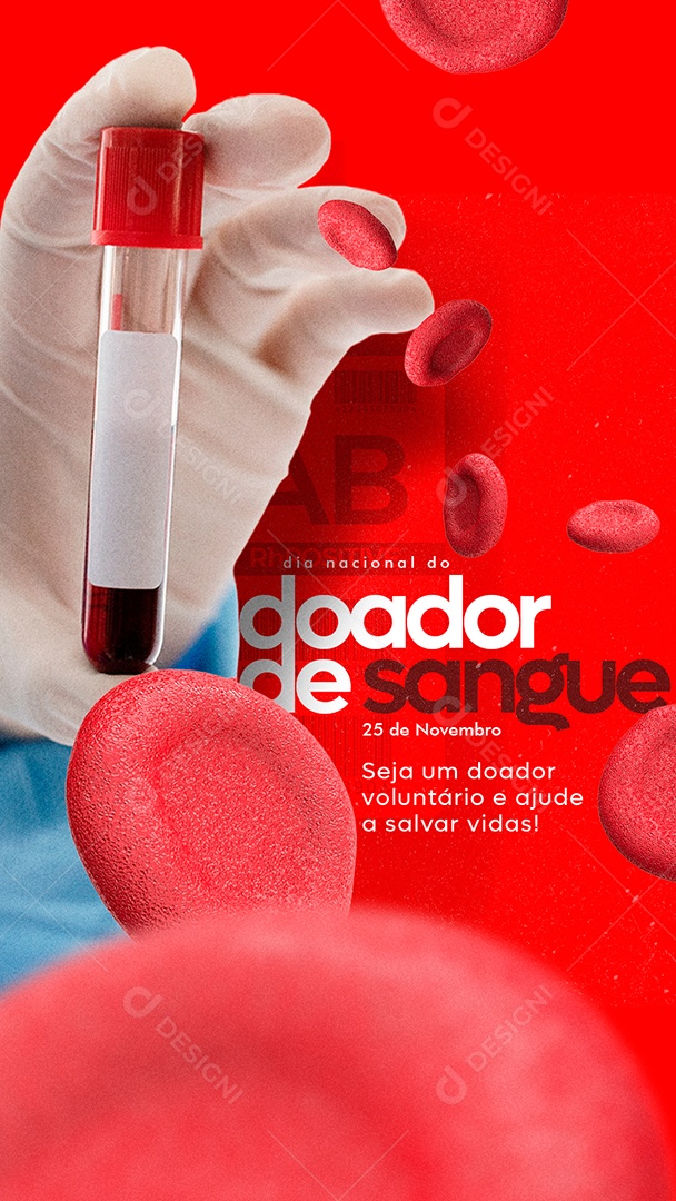 Story Seja um Doador 23 de Novembro Dia Do Doador De Sangue Social Media PSD Editável