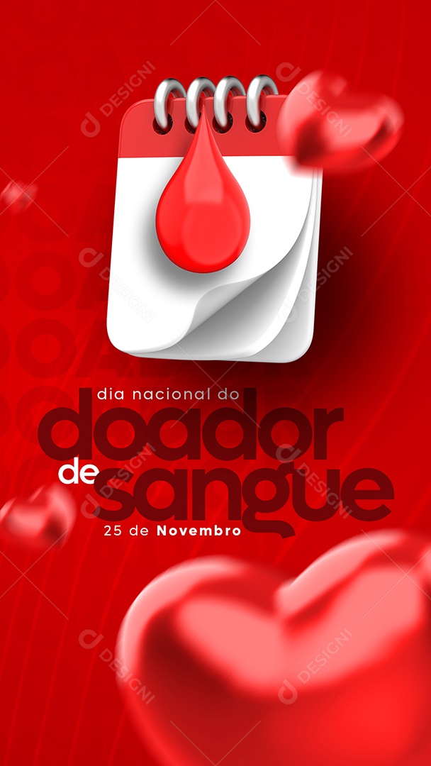 Story Dia Nacional do Doador de Sangue 25 de Novembro Social Media PSD Editável
