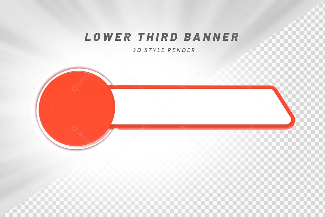 Tag de Usuário Vermelho e Branco Elemento 3D Para Composição PSD