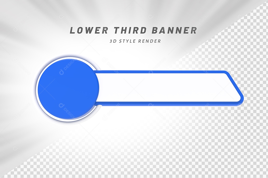 Tag de Usuário Azul e Branco Elemento 3D Para Composição PSD