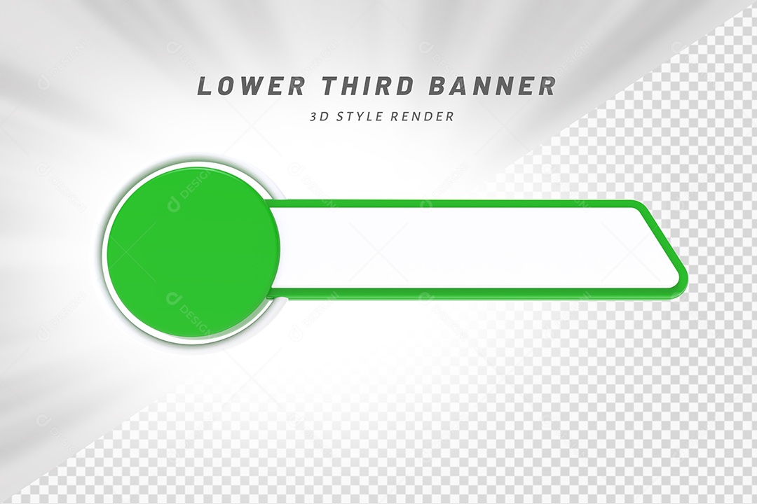Tag de Usuário Verde e Branco Elemento 3D Para Composição PSD