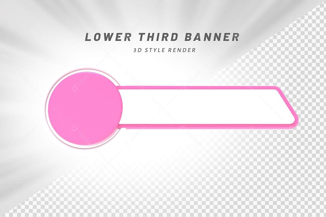 Tag de Usuário Rosa e Branco Elemento 3D Para Composição PSD