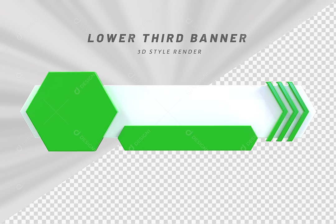 Tag de Usuário Verde e Branco Elemento 3D Para Composição PSD