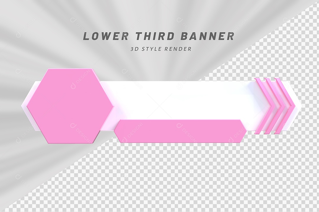 Tag de Usuário Rosa e Branco Elemento 3D Para Composição PSD