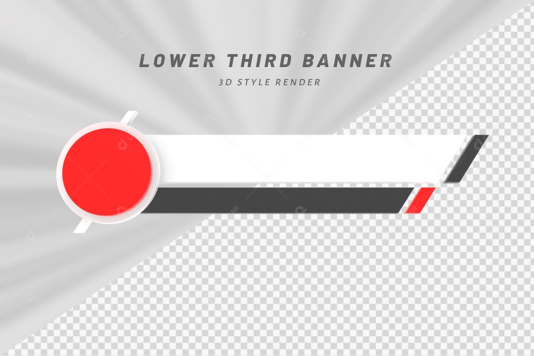 Tag de Usuário Vermelho e Branco Elemento 3D Para Composição PSD