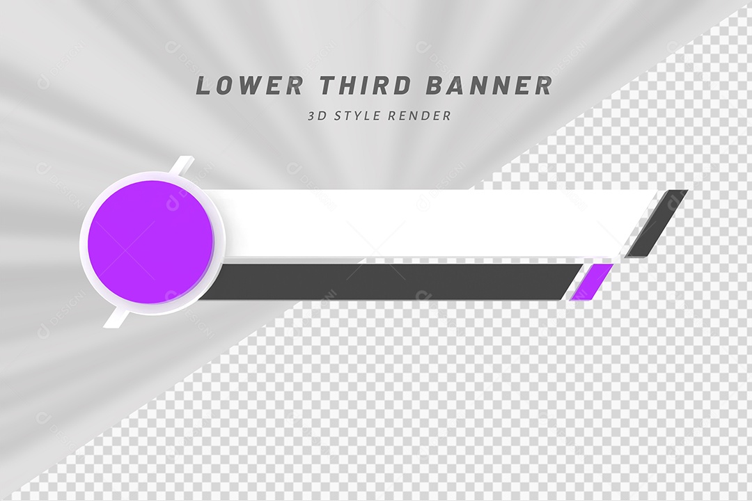 Tag Elemento 3D Roxo e Branco Elemento 3D para Composição PSD