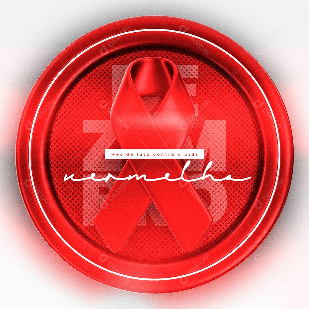 Mês de Luta Contra a AIDS Dezembro Vermelho Social Media PSD Editável