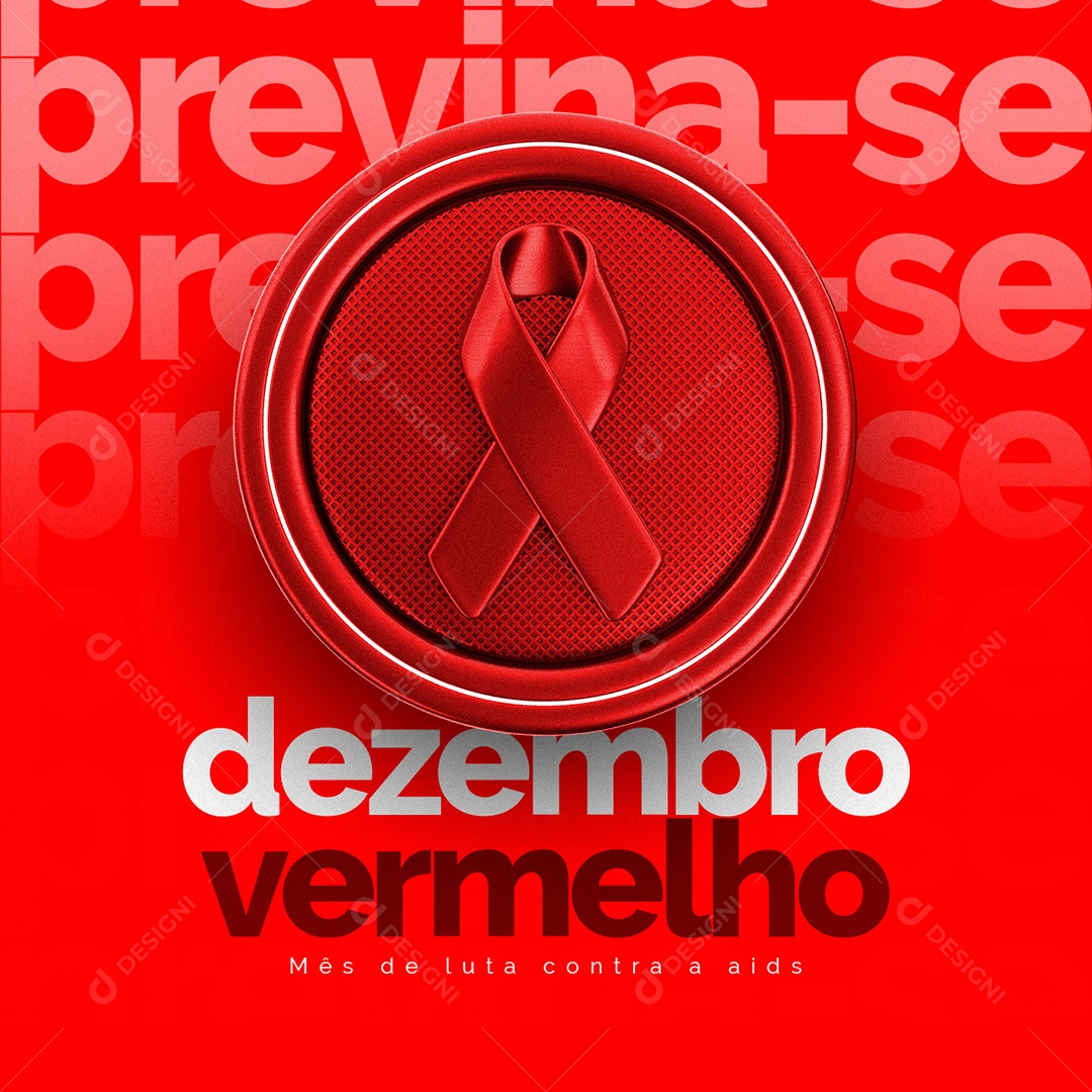 Mês de Luta Contra a AIDS Dezembro Vermelho Social Media PSD Editável