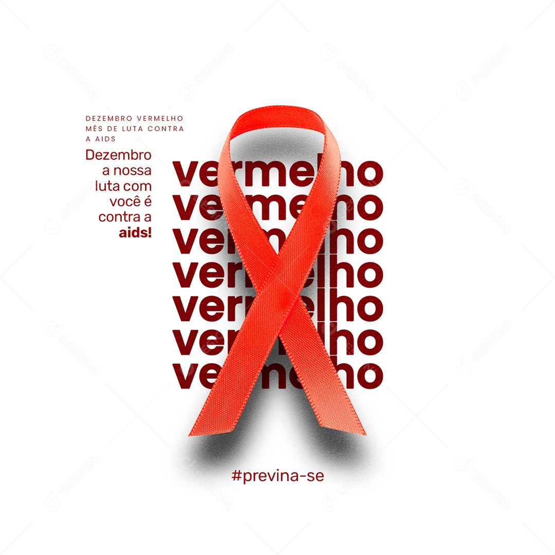 Mês de Luta Contra a AIDS Dezembro Vermelho Social Media PSD Editável