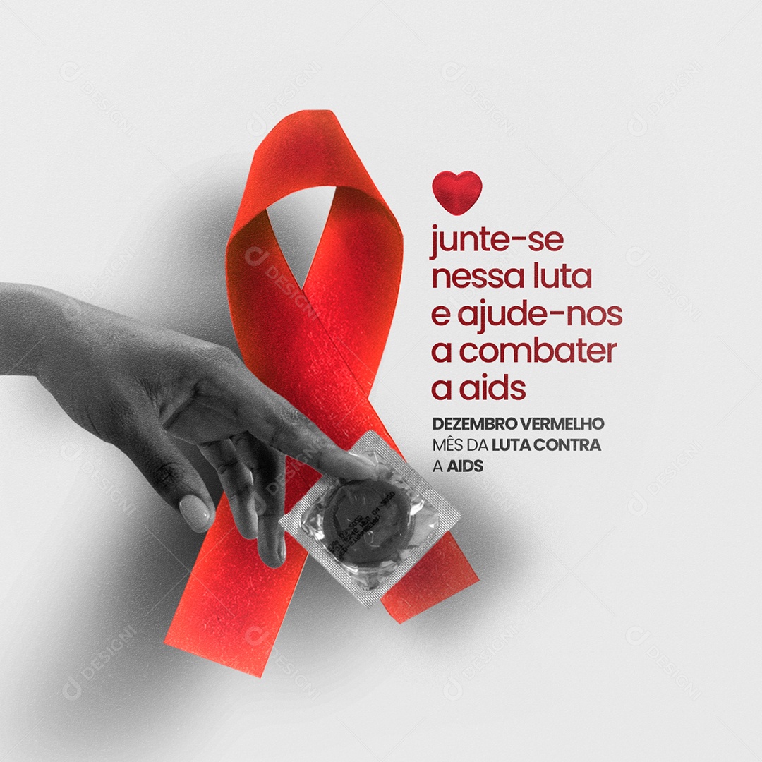 Junte-se Nessa Luta Dezembro Vermelho Social Media PSD Editável