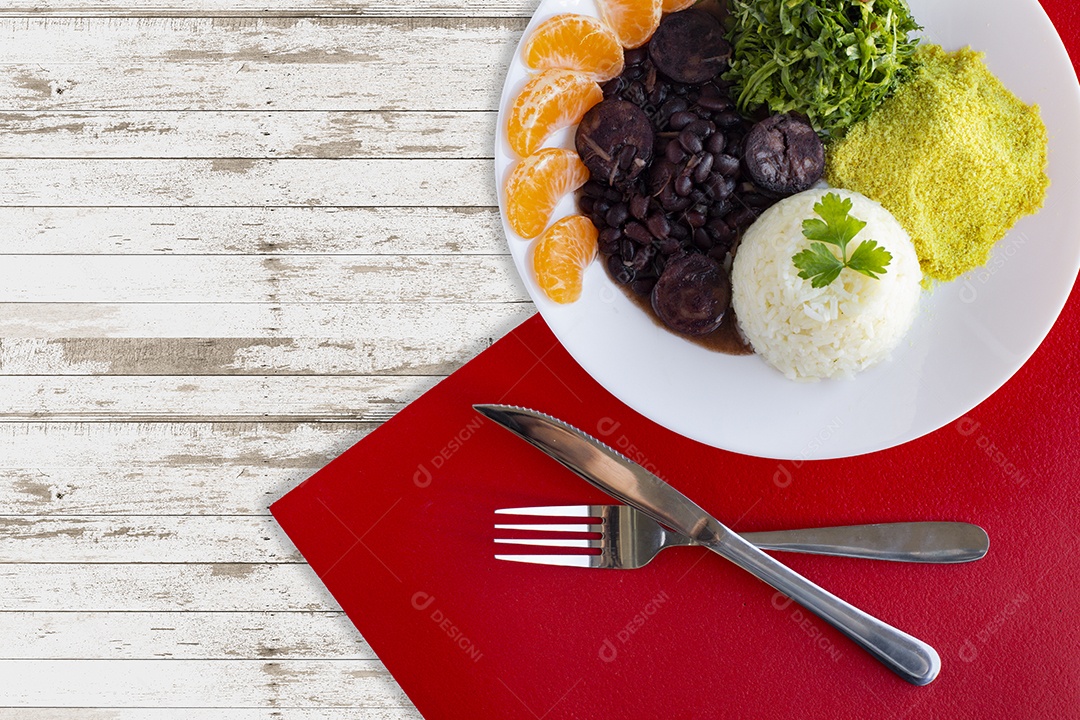Prato de comida típico do brasil Feijoada