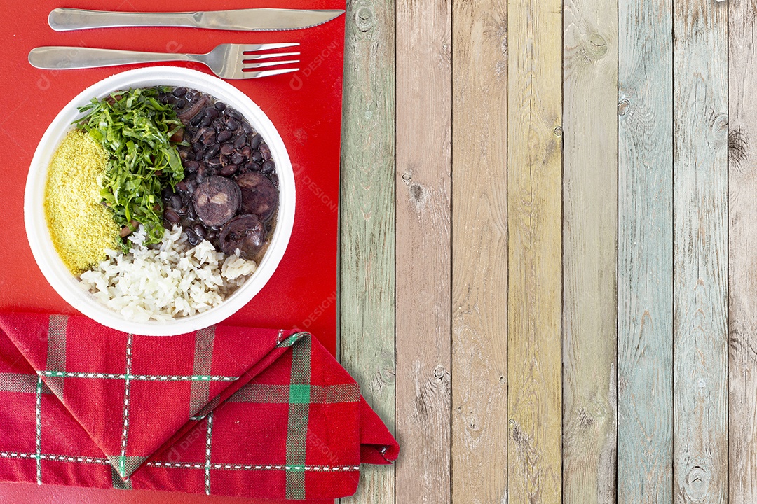Prato de comida típico do brasil Feijoada
