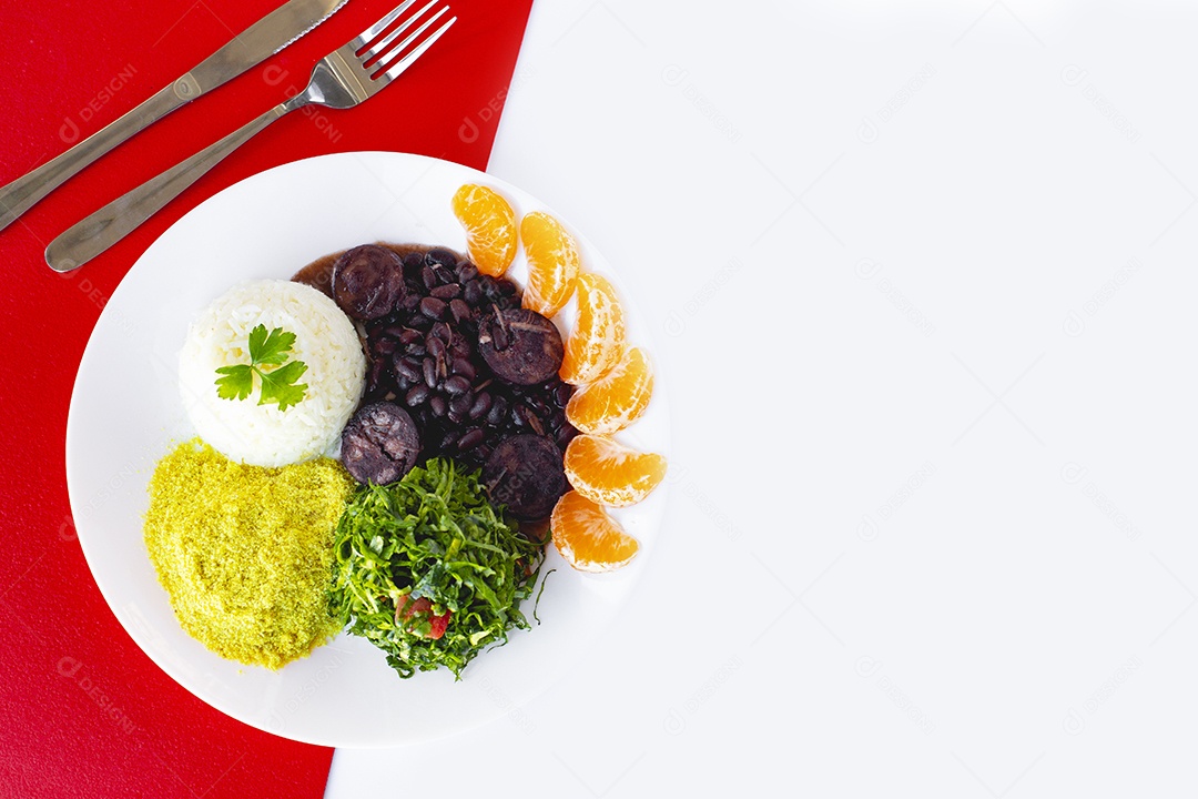 Prato de comida típico do brasil Feijoada