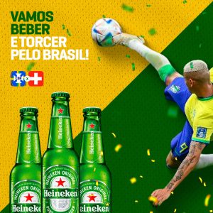 Vamos Beber e Torcer Pelo Brasil Copa do Mundo Richarlison Pombo Social Media PSD Editável