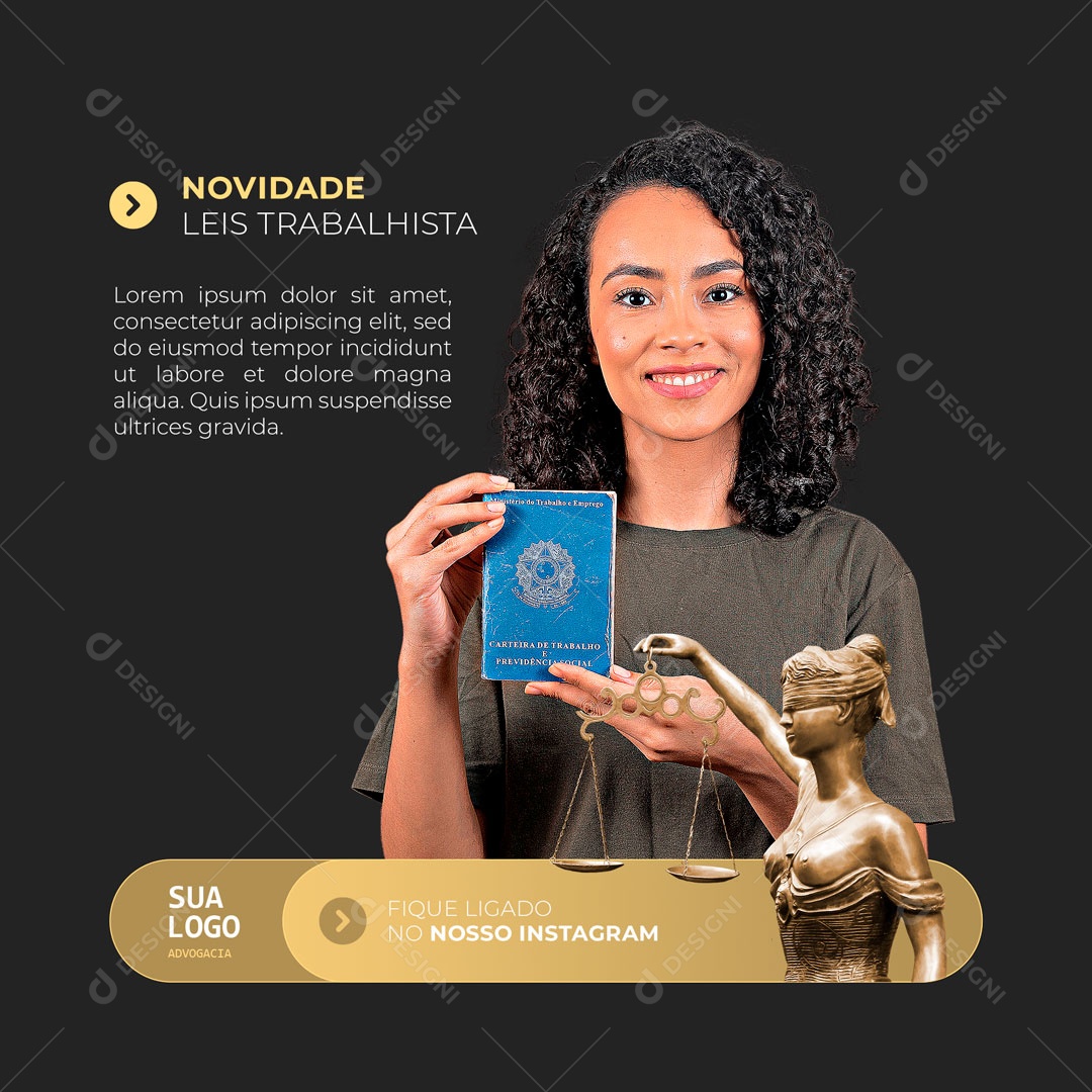 Leis Trabalhistas Assessoria Jurídica Advocacia Social Media PSD Editável