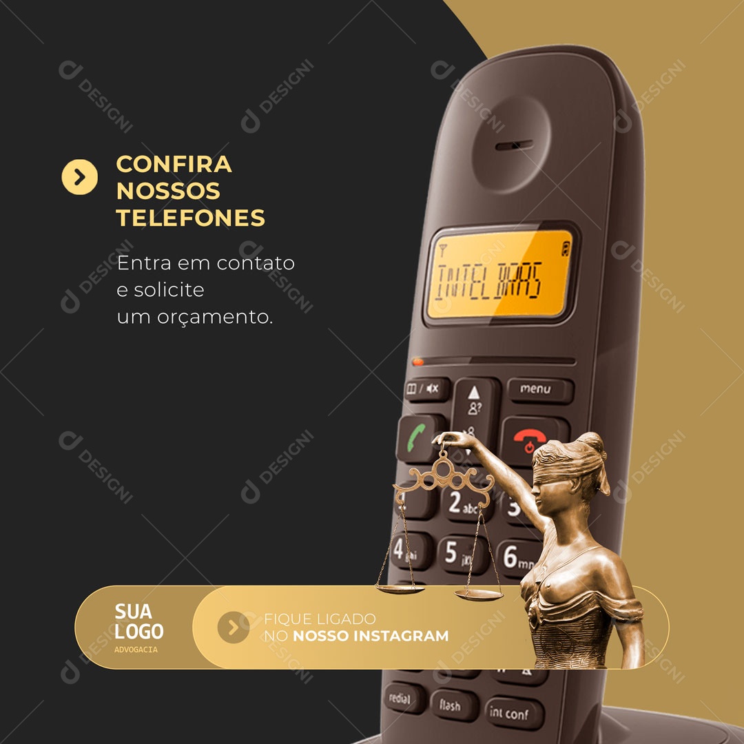 Confira Nosso Telefones Assessoria Jurídica Advocacia Social Media PSD Editável