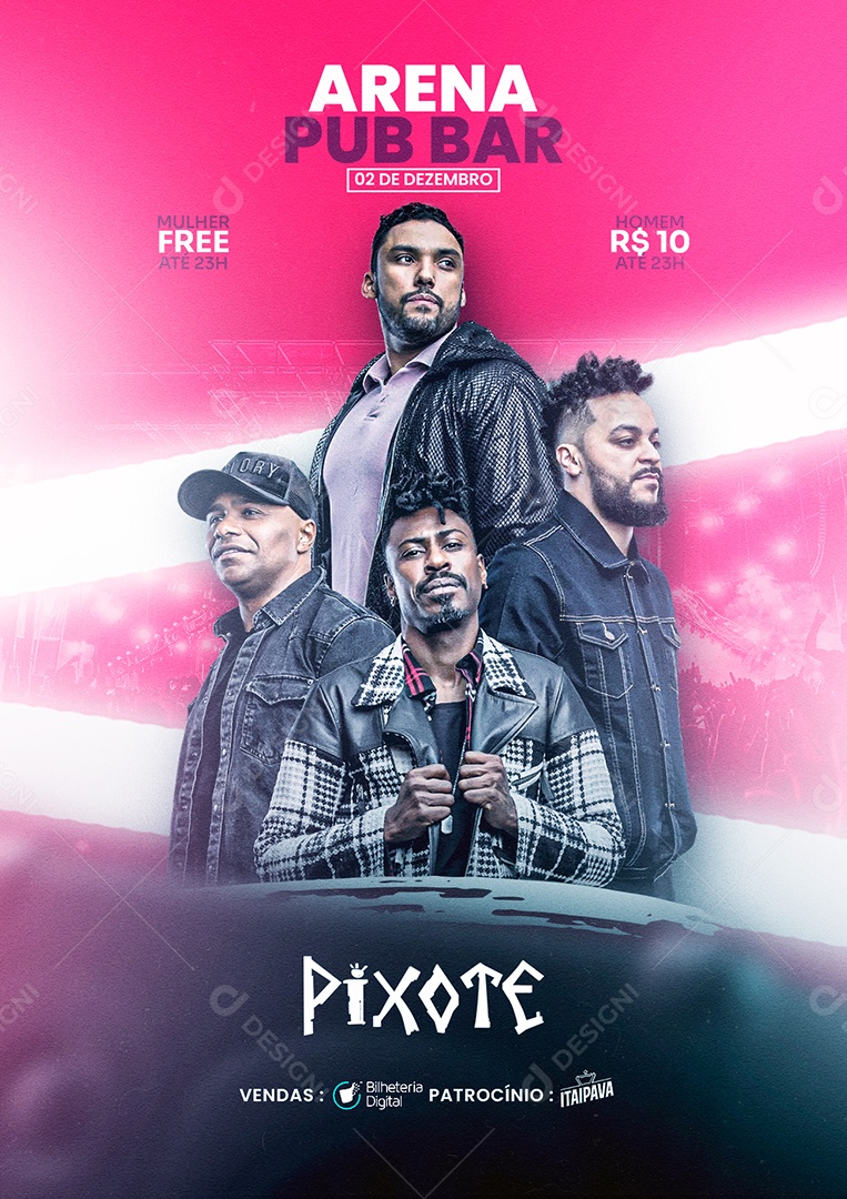 Arena Pub Bar Pixote Flyer Social Media PSD Editável