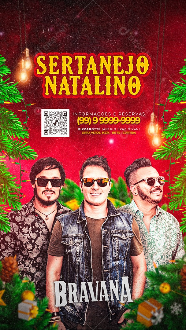 Flyer Sertanejo Natalino Bravana Story Social Media PSD Editável