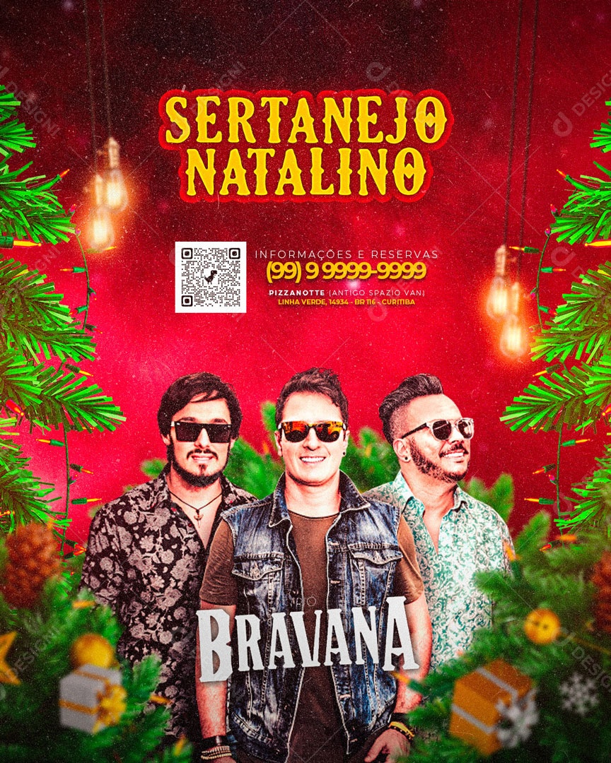 Flyer Sertanejo Natalino Bravana Social Media PSD Editável
