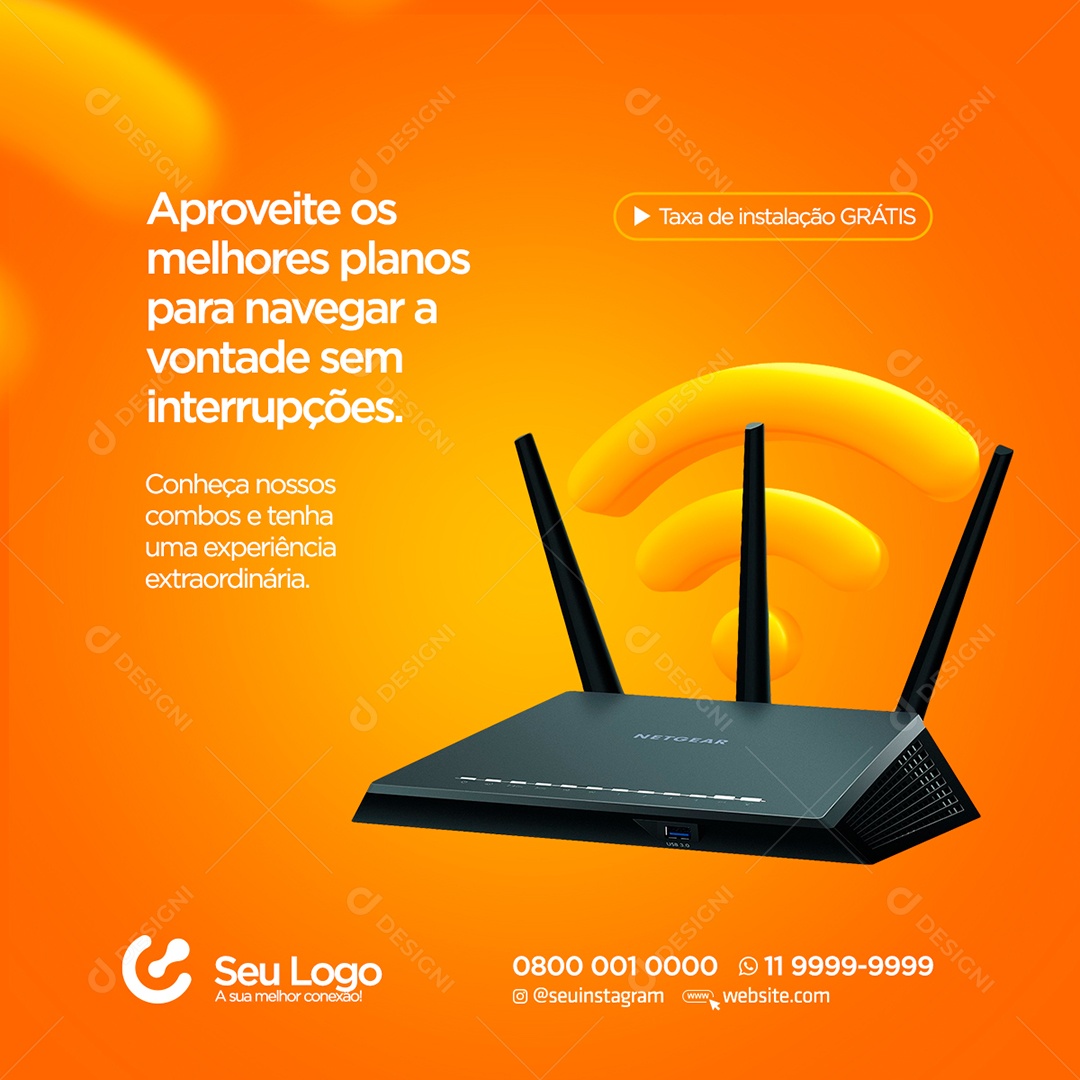 Aproveite os Melhores Planos Provedor de Internet Social Media PSD Editável