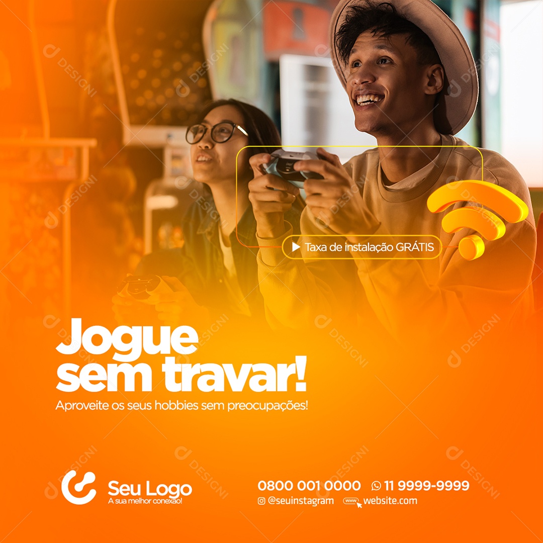 Jogue sem Travar Provedor de Internet Social Media PSD Editável