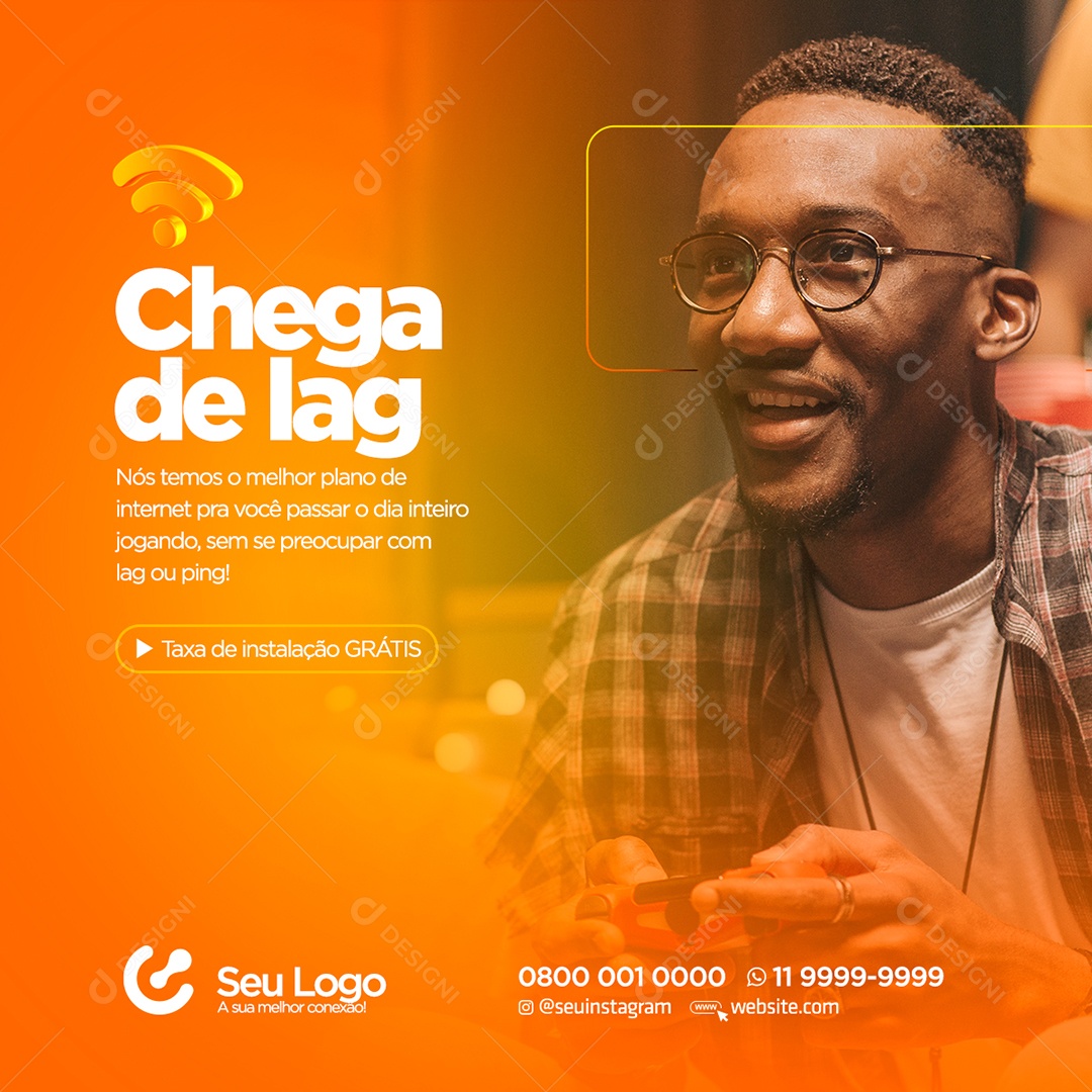 Chefa de Lag Provedor de Internet Social Media PSD Editável